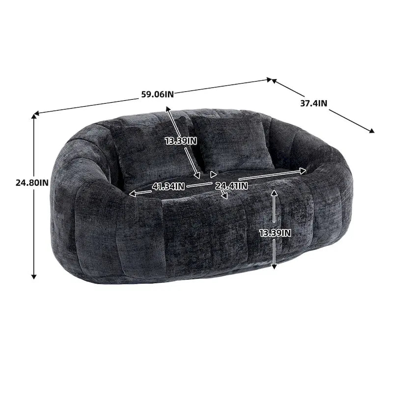Fauteuil poire paresseux en chenille