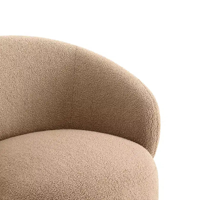 Fauteuil d'appoint pivotant Spruce&Spring en tissu avec base en bois
