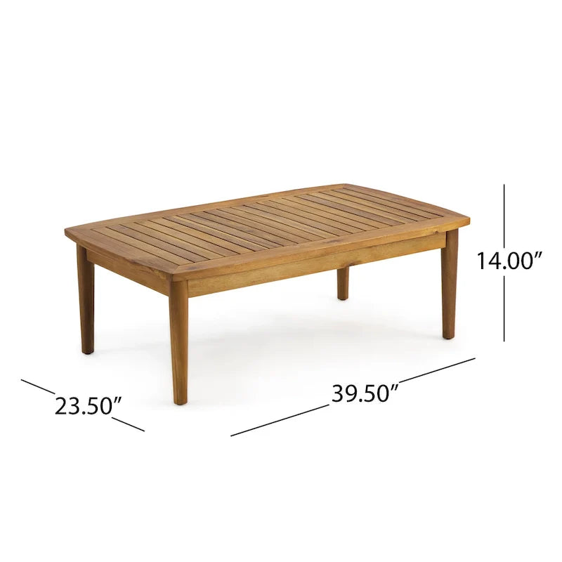 Ensemble de conversation d'extérieur 4 places en bois d'acacia Willowbrook par Christopher Knight Home