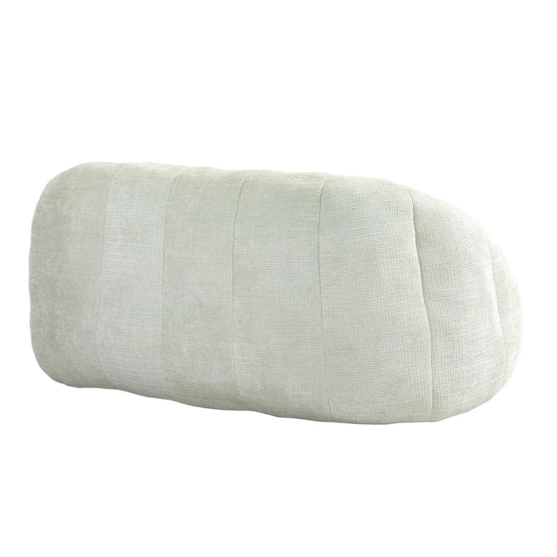 Fauteuil de salon en chenille blanc 63,78 cm avec rembourrage en mousse haute densité