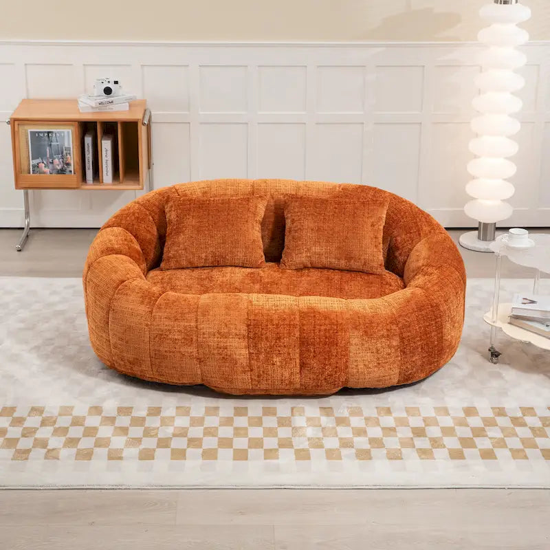GDFStudio - Canapé paresseux 2 places en chenille Laurel avec mousse haute densité et confort surdimensionné