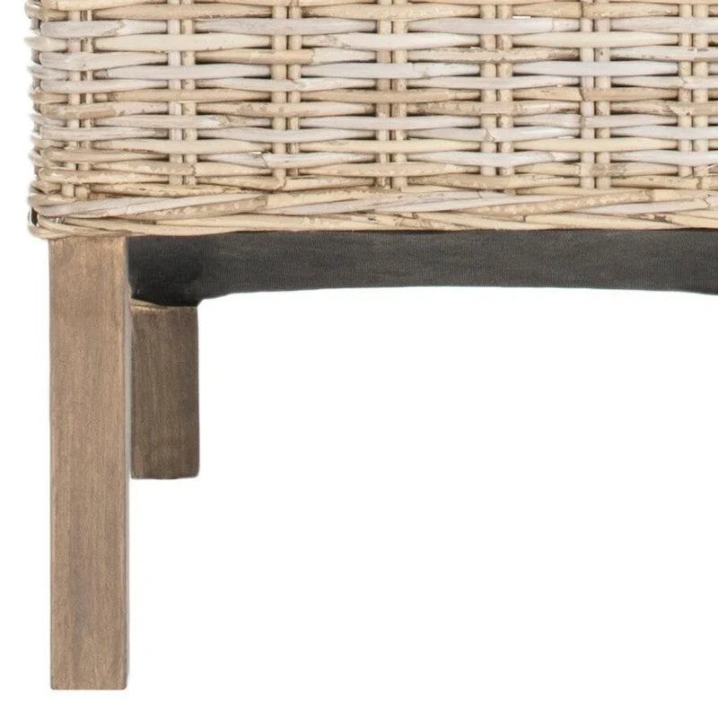 Lot de 2 chaises de salle à manger en osier naturel 48L x 56P x 104H cm, style bohème côtier