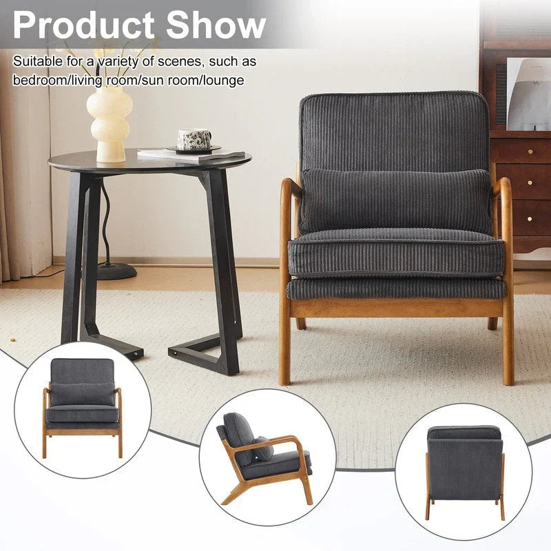 Fauteuil d'appoint rembourré Mid-Century Modern