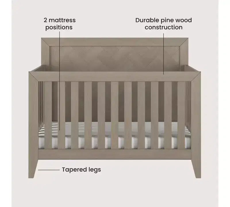 Ensemble de chambre de bébé 3 pièces Child Craft Kieran comprenant un lit de bébé convertible 4-en-1, une commode double et une commode