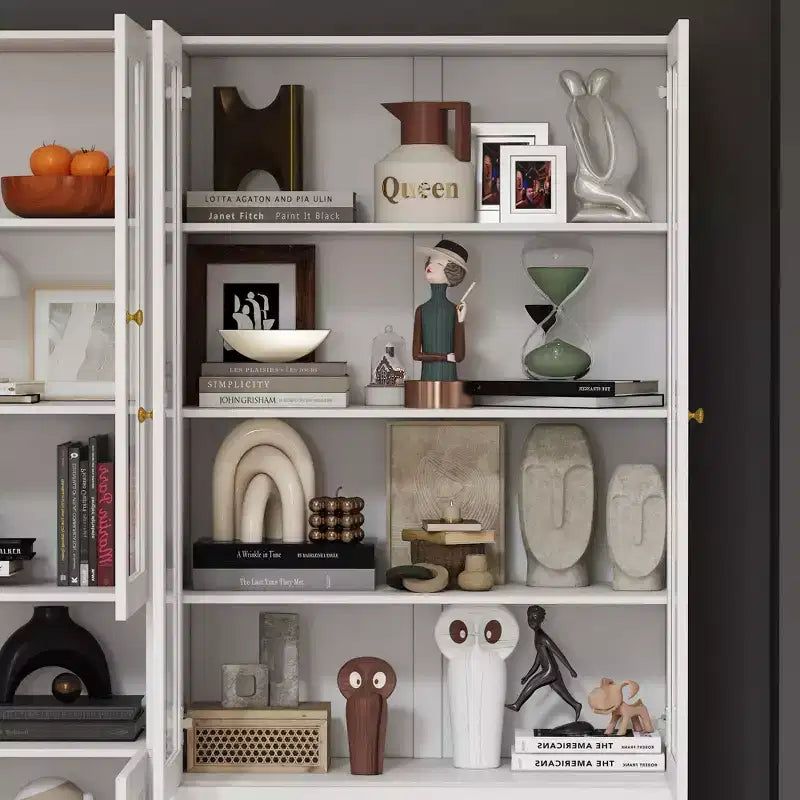 Meuble de rangement polyvalent Famapy avec portes vitrées, bibliothèque, organisateur de garde-manger
