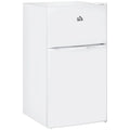 Mini-réfrigérateur HOMCOM à deux portes avec congélateur, réfrigérateur compact de 3,2 pi³ avec étagère réglable, thermostat réglable
