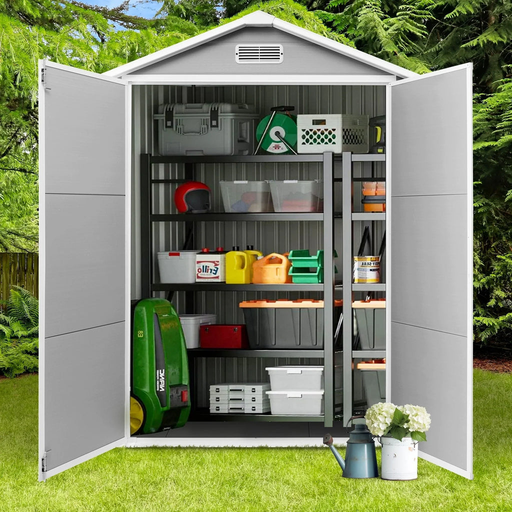 Abri de jardin en résine toutes saisons avec plancher, 1,8 m x 1,2 m/1,8 m x 2,4 m/2,4 m x 1,8 m/2,4 m x 3 m, Spire Tool Shed