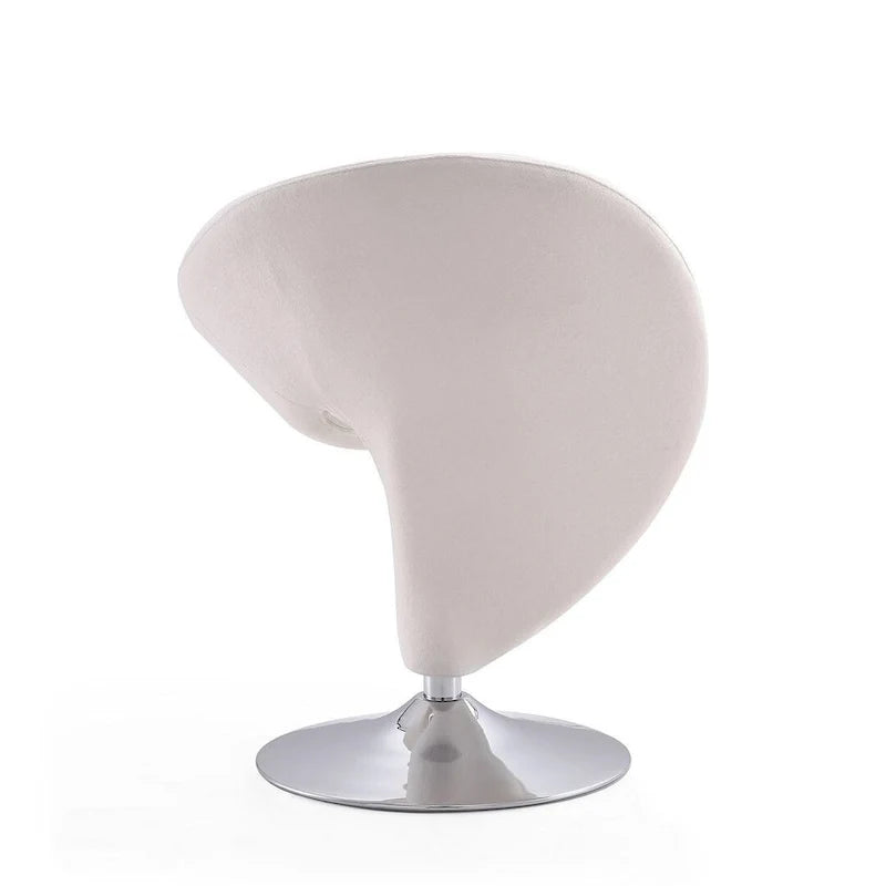 Fauteuil pivotant en mélange de laine et chrome Curl de Manhattan Comfort (lot de 2)