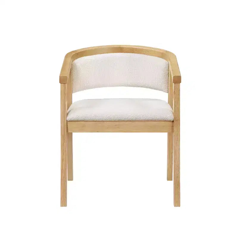 Ensemble de salle à manger Christopher Knight Home Simon 5 pièces en bois d'hévéa de style milieu de siècle avec chaises rembourrées en tissu bouclé