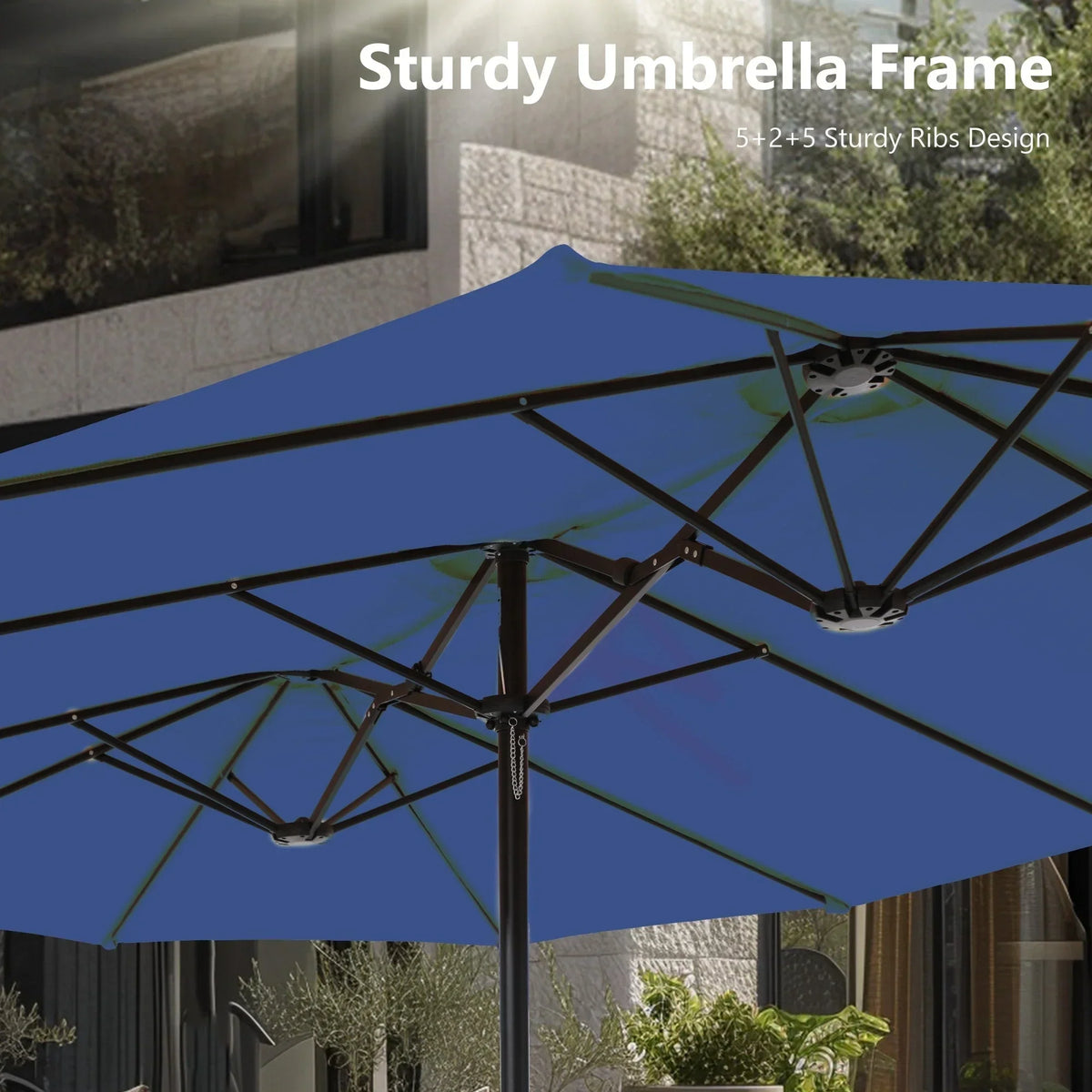 MAISON ARTS Grand Parasol Double Face de 4,5 m avec Base Incluse pour Patio