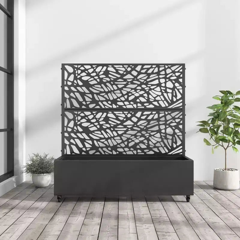 MAYEERTY Jardinière avec treillis en fer noir, style 01, 72 x 47 x 16 pouces, lot de 3 pièces