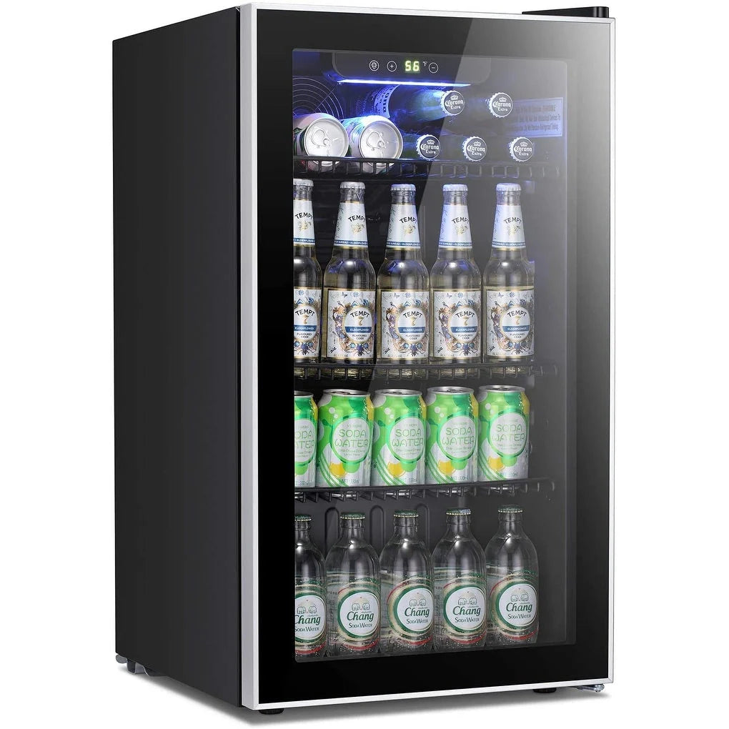 Réfrigérateur à Boissons - Mini Frigo 120 Canettes avec Porte en Verre