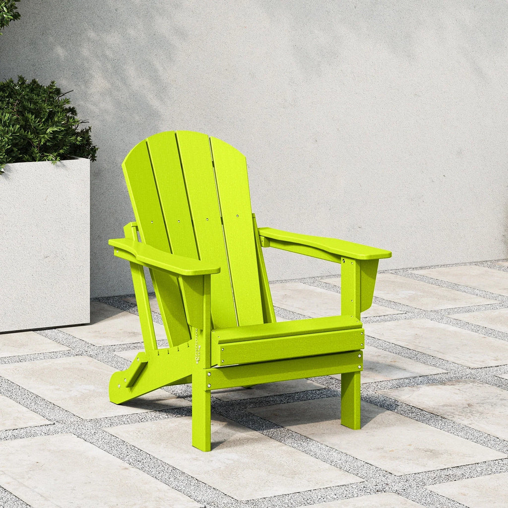 Chaise Adirondack pliante d'extérieur tout temps Polytrends Laguna résistante à la décoloration pour patio