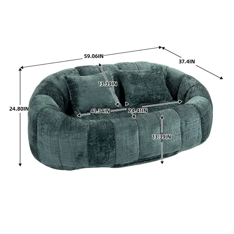 Fauteuil poire paresseux en chenille