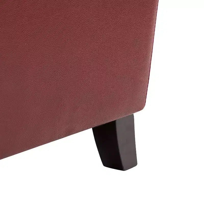 Ensemble de 2 fauteuils inclinables modernes en cuir véritable Elisabete avec garniture cloutée vintage pour salon et chambre à coucher | ART OF LIVING DESIGNS