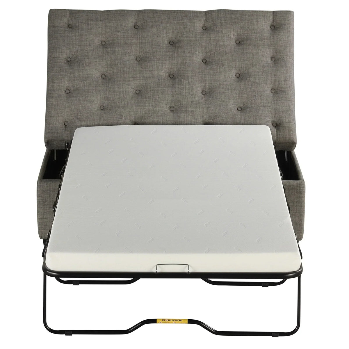 Pouf lit pliant, pouf de 126 cm avec lit pliant, pouf-lit convertible avec matelas à mémoire de forme et design capitonné