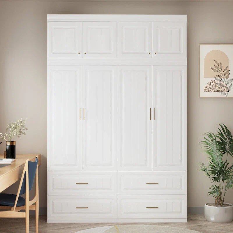 93.9H/74.2H Armoires Penderie Placard Rangement avec Tiroirs