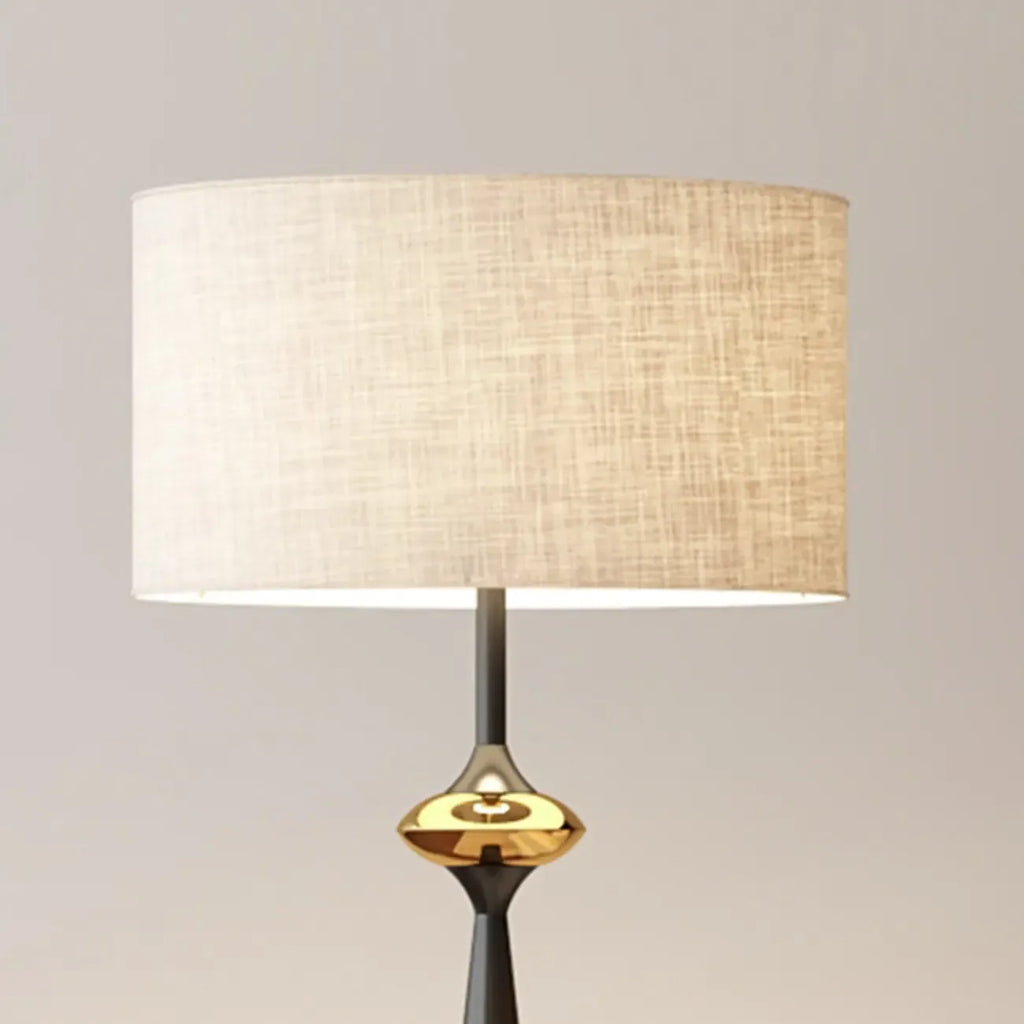 Lampadaire conique contemporain en métal avec abat-jour en tissu