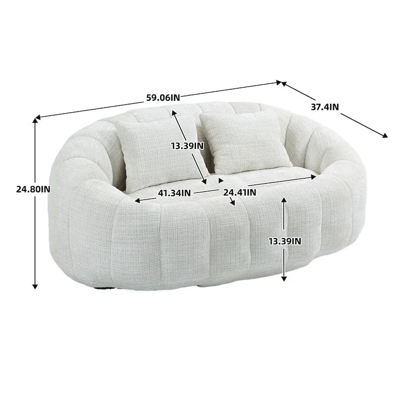Fauteuil poire paresseux en chenille