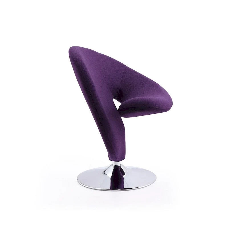 Fauteuil pivotant en mélange de laine et chrome Curl de Manhattan Comfort (lot de 2)