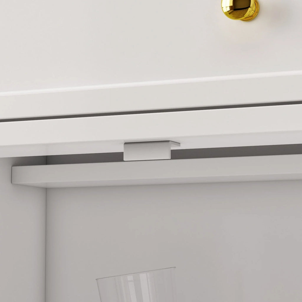 Buffet bahut 150 cm blanc laqué moderne contemporain du milieu du siècle