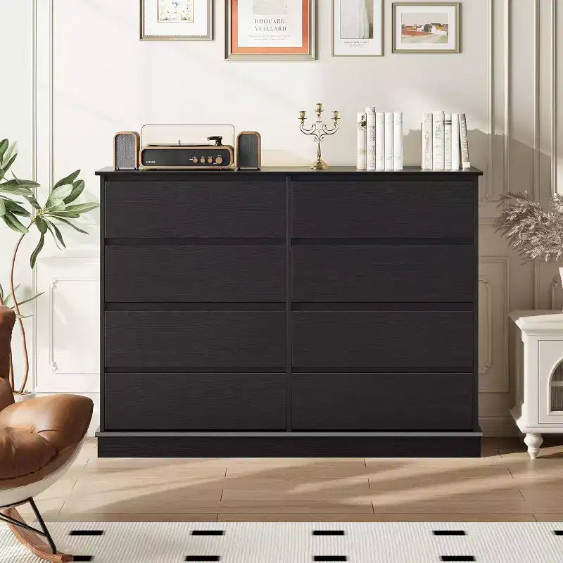 Armoire de rangement à 8 tiroirs, commode à tiroirs profonds, grand placard à plateau large pour salon, couloir, chambre d'enfants