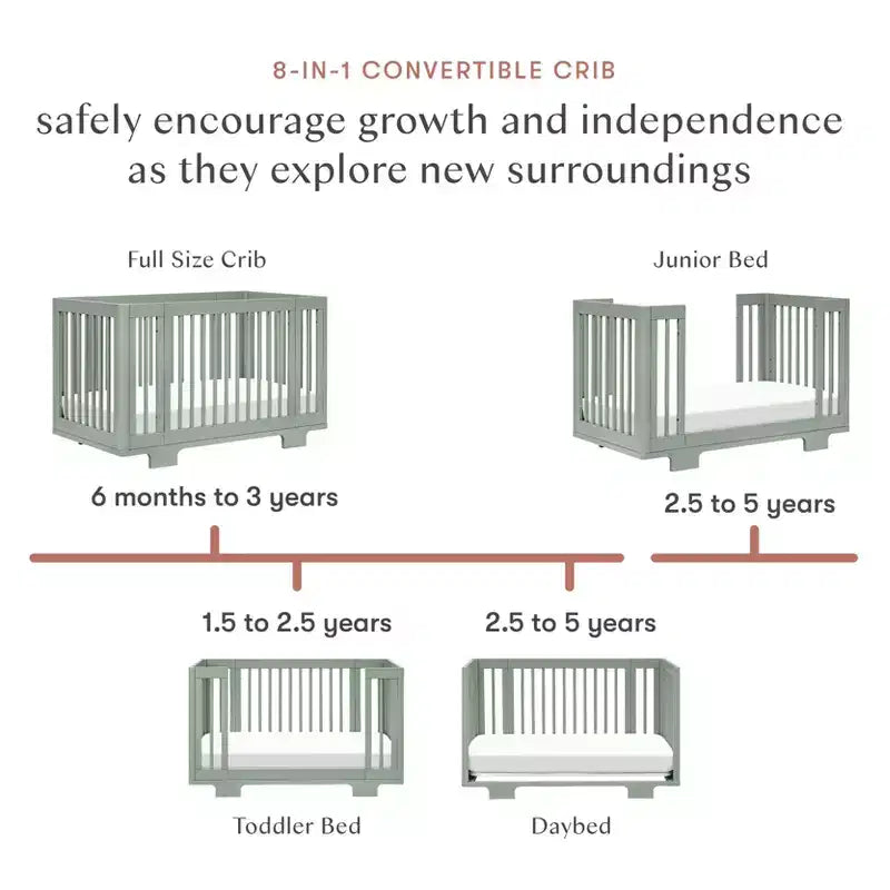 Lit de bébé convertible 8-en-1 Yuzu de Babyletto avec kits de conversion toutes étapes