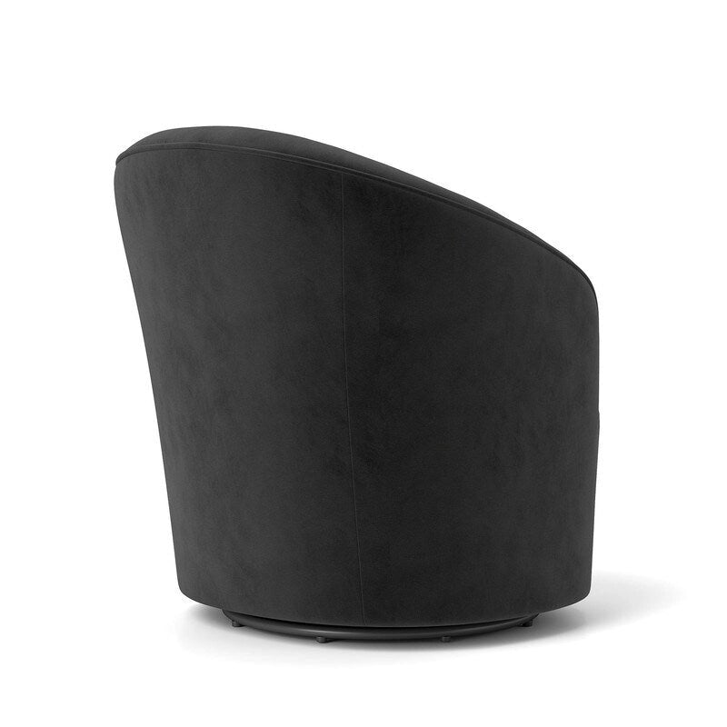 Fauteuil baril pivotant à 360 degrés SEYNAR moderne en velours avec dossier capitonné, lot de 2