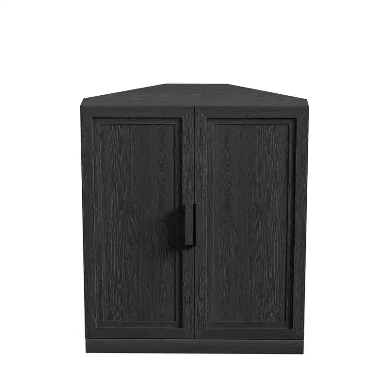 Meuble d'angle Dovelina avec étagères réglables, buffet, meuble à vin, meuble de cuisine et de salle à manger avec portes en bois - 31H x 31L, 36H x 31L