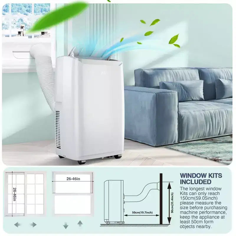 Climatiseur Portable de 14 000 BTU, Refroidit Jusqu'à 70 m², Unité de Climatisation Portable avec Déshumidificateur