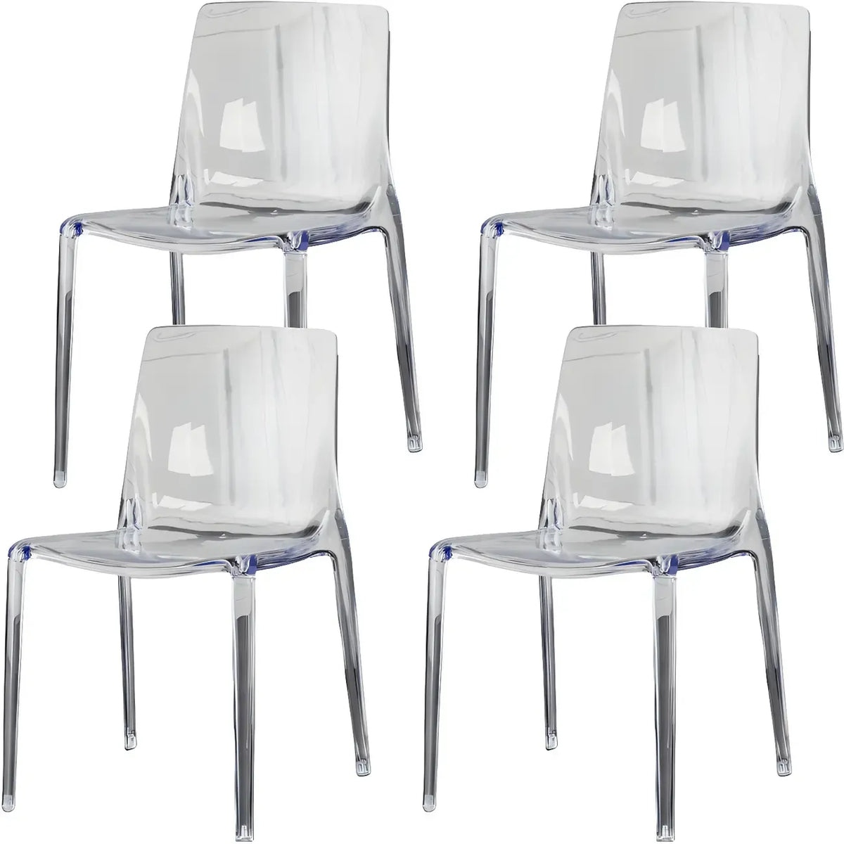 Chaise de salle à manger sans accoudoirs à dossier bas en acrylique ambre