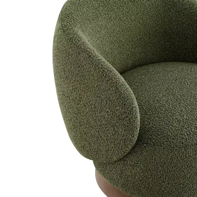 Fauteuil d'appoint pivotant Spruce&Spring en tissu avec base en bois