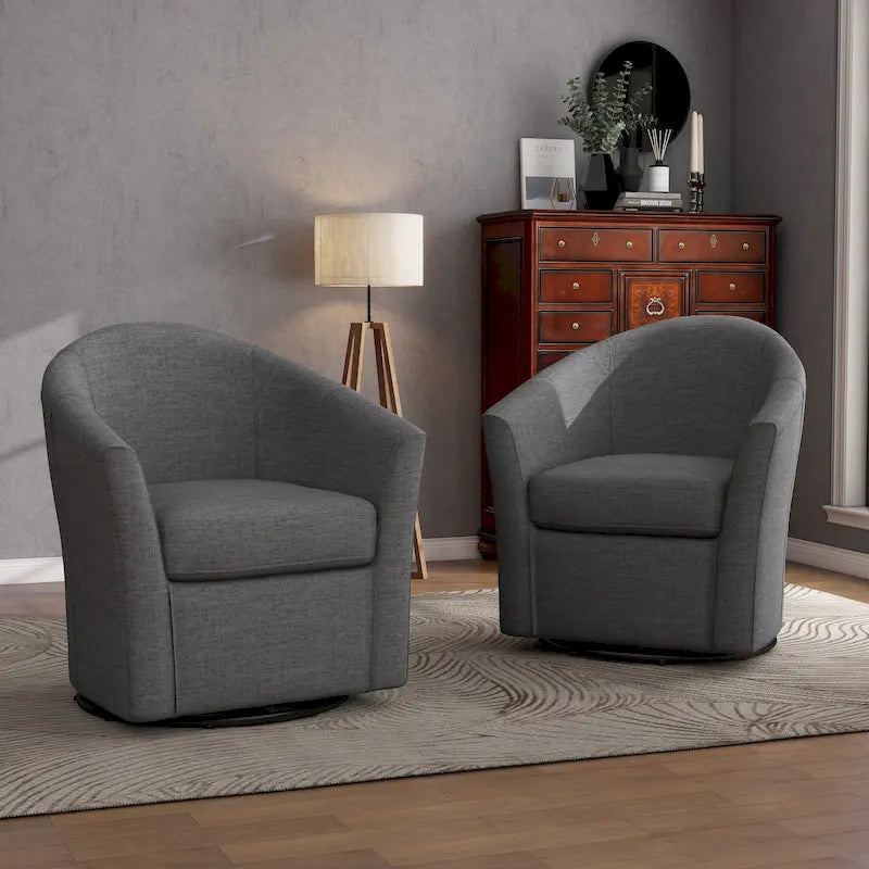Lot de 2 fauteuils pivotants modernes avec accoudoirs pour salon