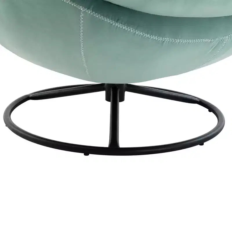 Fauteuil d'appoint en velours Okak avec pouf, fauteuil de salon moderne de style scandinave sans accoudoirs, fauteuil d'appoint doux et confortable pour regarder la télévision, jouer à des jeux