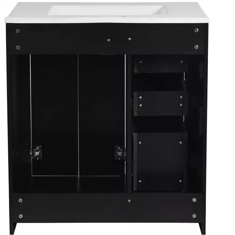 Meuble-lavabo de salle de bain 30 po avec armoire et 3 tiroirs – Noir / Bleu / Vert / Indigo / Blanc