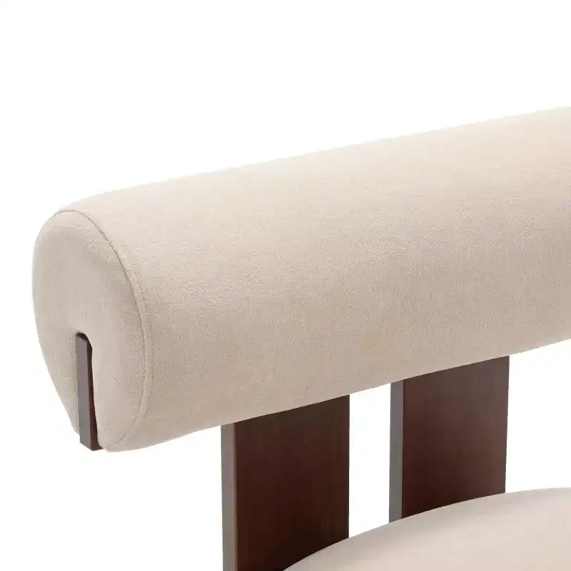 Christopher Knight Home Chariya, fauteuil d'appoint sculptural moderne en velours et bois d'hévéa, avec dossier cylindrique