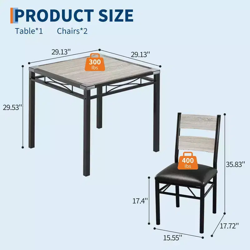 Ensemble table à manger pour 4 personnes, avec 4 chaises rembourrées, ensemble de 5 pièces de table de cuisine en bois avec protecteur de coin pour cuisine, appartement, petit espace.