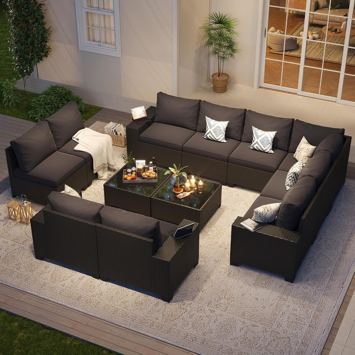Salons de jardin avec coussins de 10 cm d'épaisseur