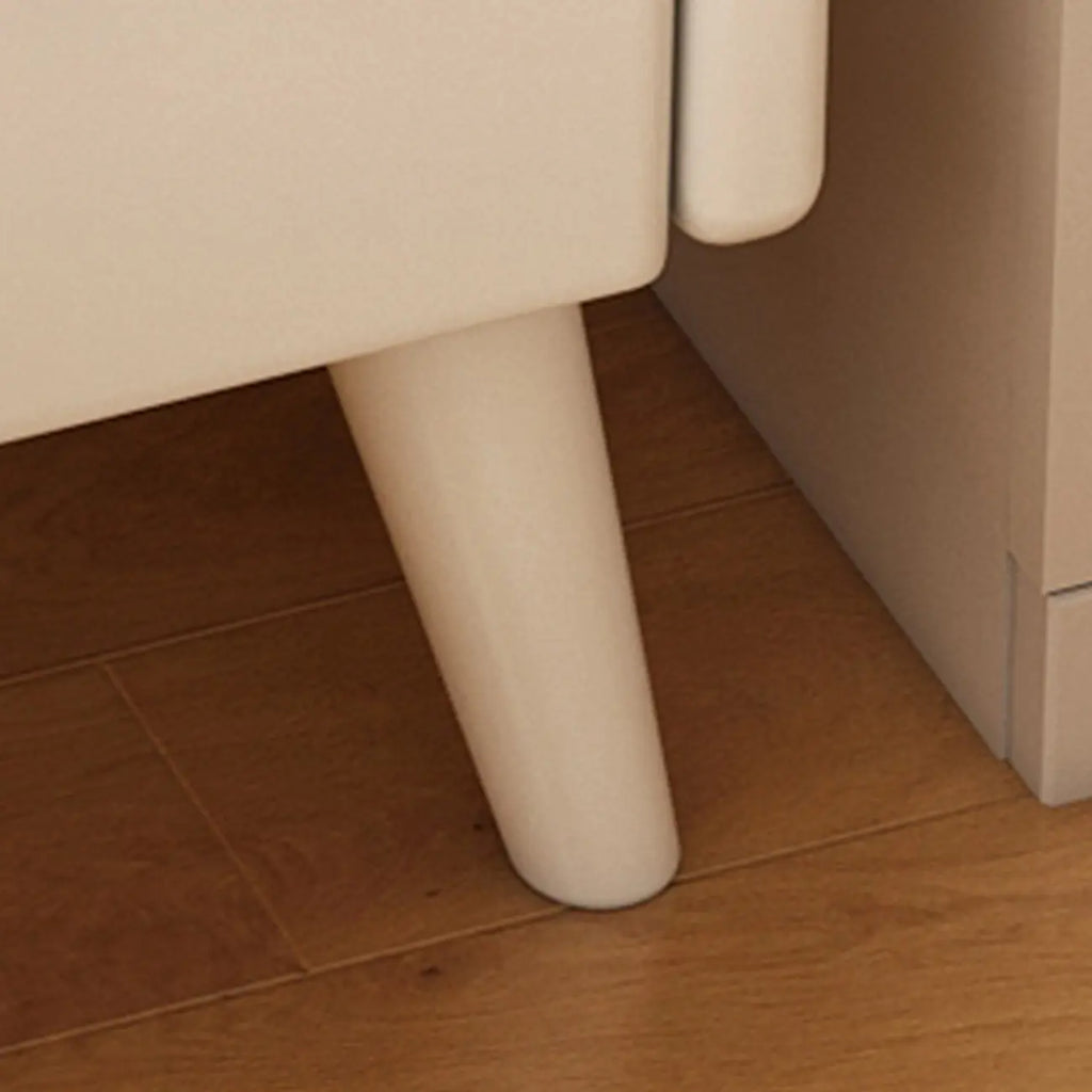 Table de chevet étroite en bois blanc à 2 étagères