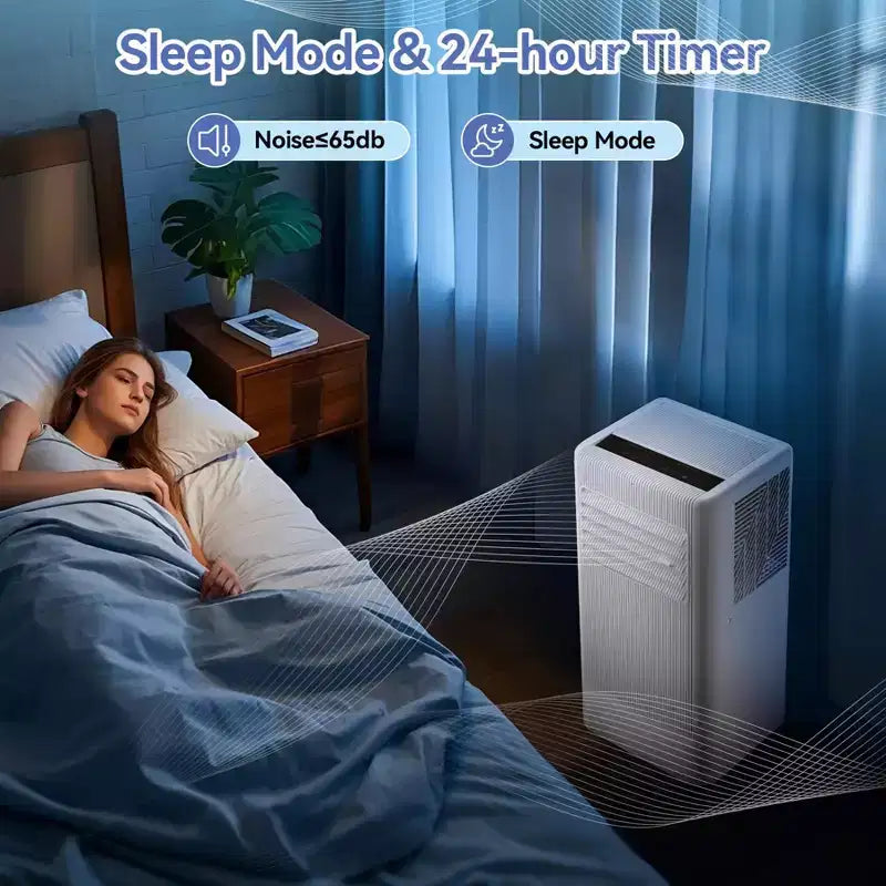 Climatiseur Portable, Flarhetoric 10000 BTU Climatisation/Ventilation/Déshumidification 3 EN 1, Unité AC Portable pour Pièce de 52 m², Unités pour Pièces à Faible Bruit