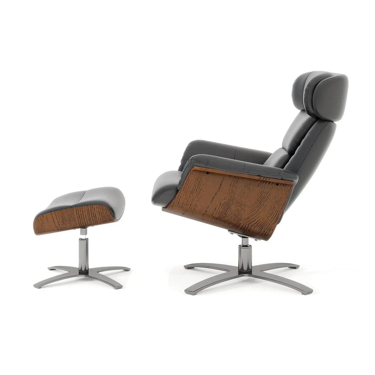Jovan 31.5 Fauteuil inclinable en cuir véritable avec ottoman