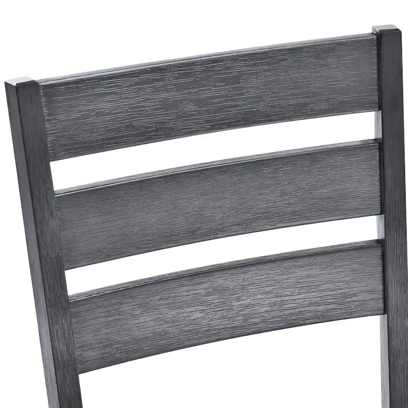 Lot de 4 chaises de salle à manger en bois à dossier à lattes
