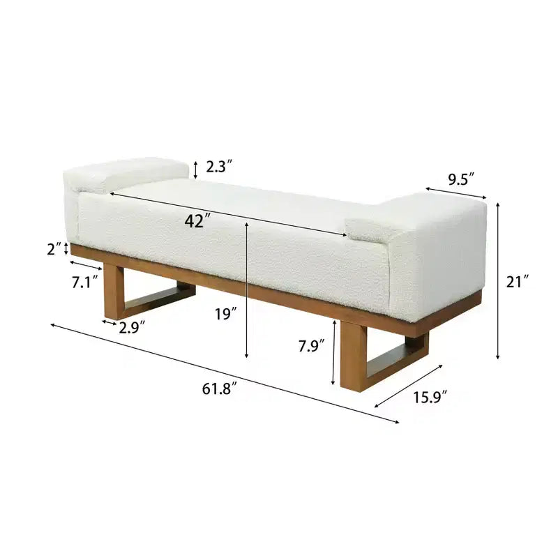 Banc rembourré Paulina moderne en bois d'hévéa et tissu bouclé Christopher Knight Home