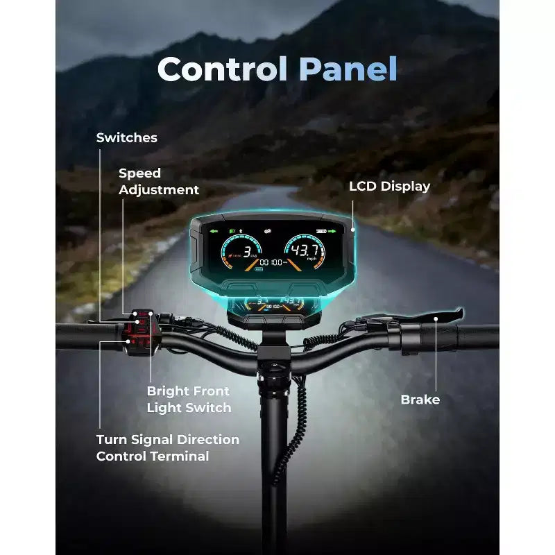 Trottinette électrique ECOLEAP L7 PRO pour adultes, double moteur de 4000W en crête, 70 km/h, autonomie de 120 km, double suspension, freins à disque avant et arrière, certifiée UL.