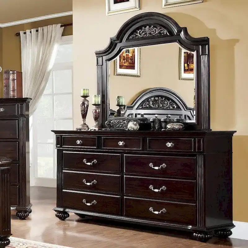 Commode et miroir traditionnels 2 pièces à 9 tiroirs Vame par Furniture of America