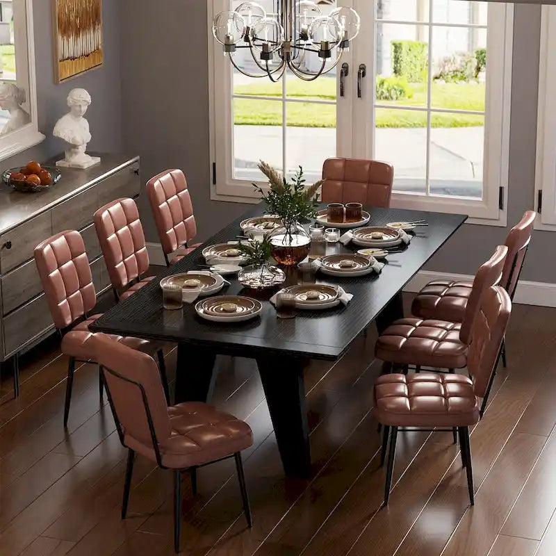 Lot de 2/4/6/8 chaises de salle à manger modernes, chaises de cuisine rembourrées avec coussin épais pour salle à manger
