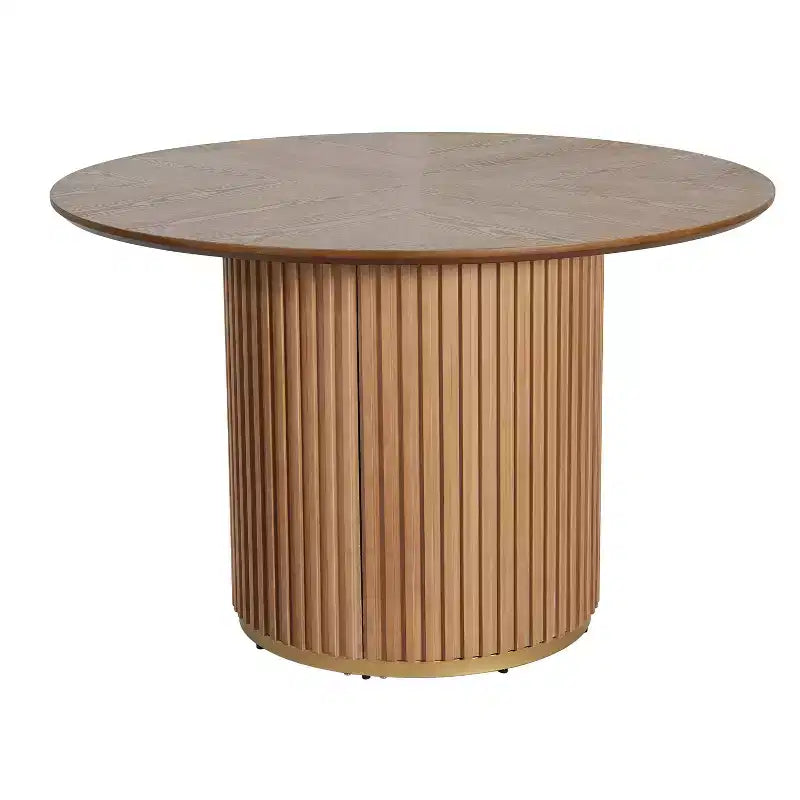 Ensemble de salle à manger rond moderne 5 pièces Christopher Knight Home Shankar avec chaises rembourrées en bois d'hévéa