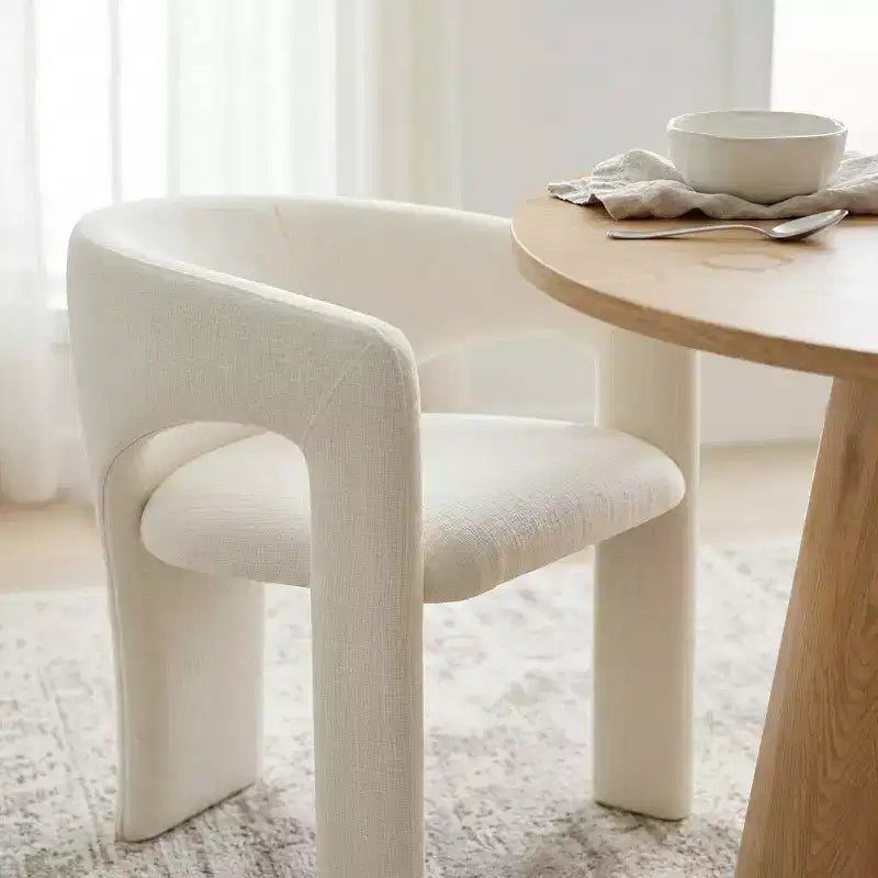 Petit ensemble de salle à manger pour 2 personnes, chaises rembourrées beiges, table à manger ronde sur pied, meubles de cuisine modernes et compacts - Panipeachy