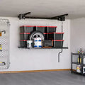 Étagère de rangement de garage robuste réglable, à fixation au plafond avec verrou de sécurité, capacité de 113 kg pour bacs, outils, vélos et garage