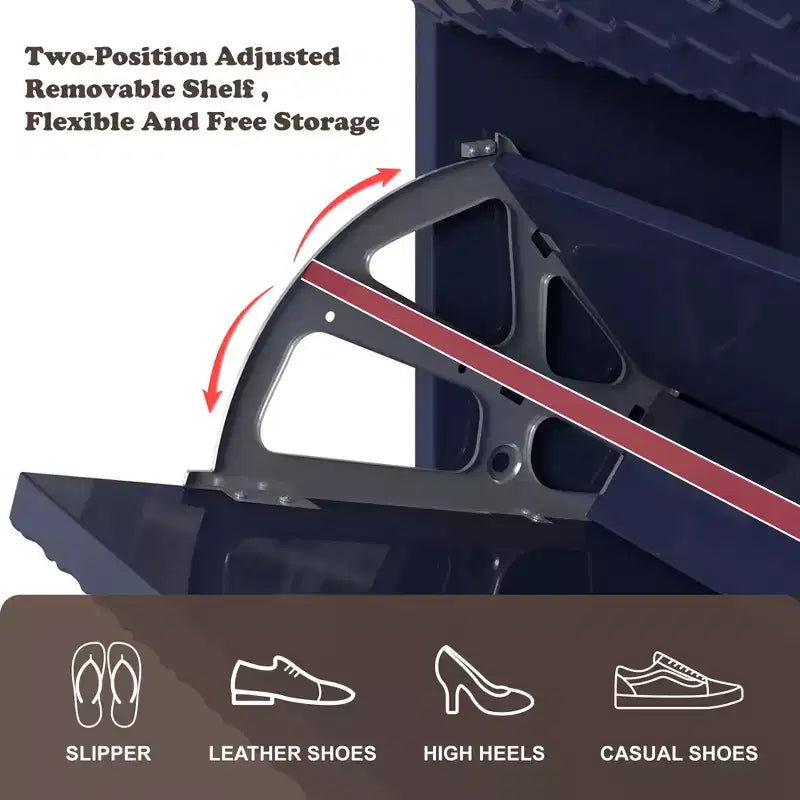 CLIHOME Meuble à chaussures d'entrée 24 paires, avec tiroirs basculants, étagère de rangement